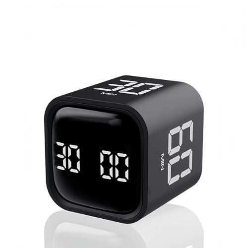 Digital Cube Pomodoro Timer Desk Rechargeable Productivity Timer Black