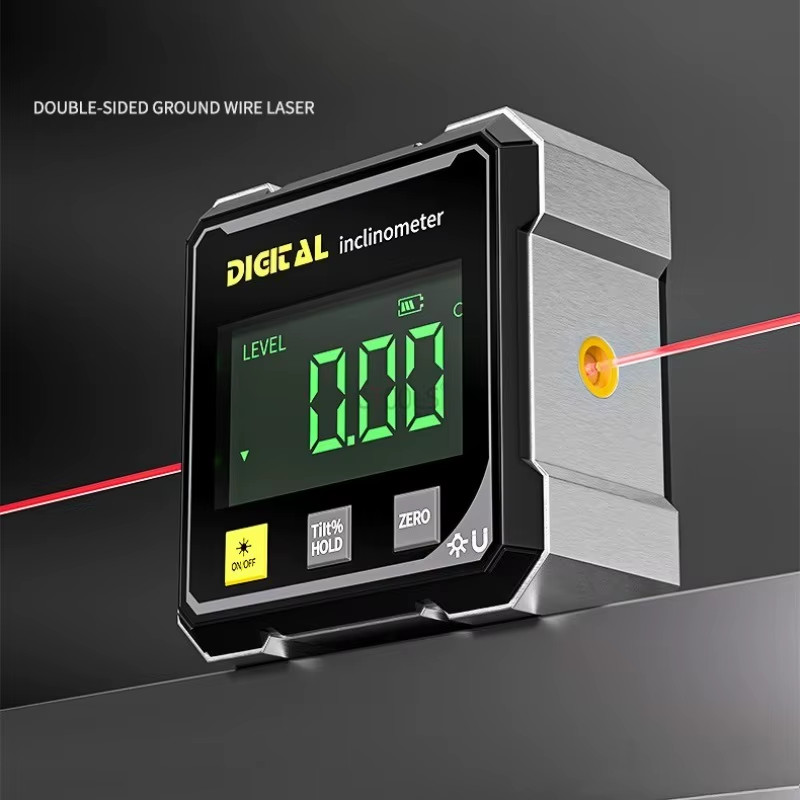 4-Side Magnetic Digital Angle Gauge with Laser Electronic Protractor Horizontome