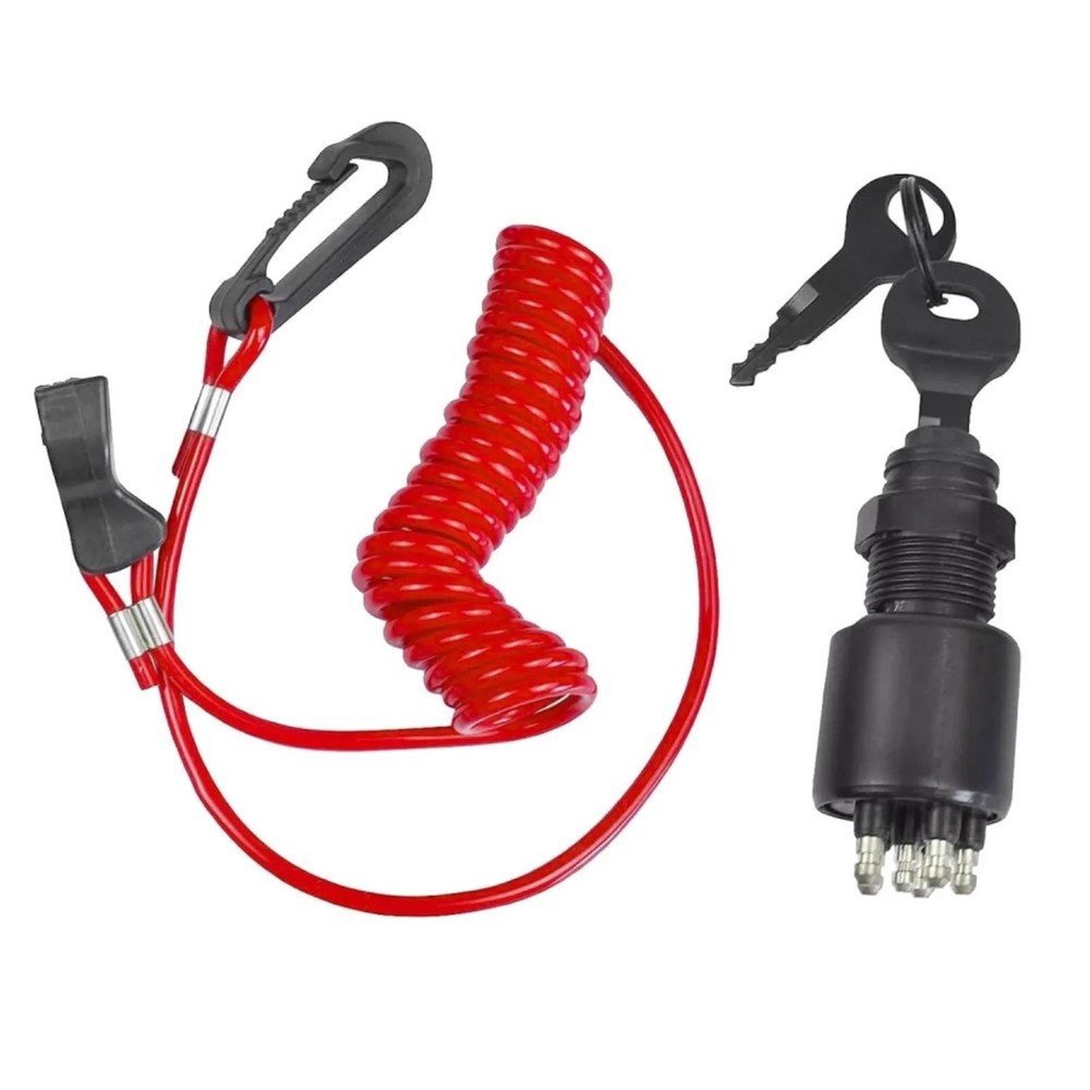 Ignition Switch With Safety Lanyard Keys Replace for 175974 for OMC Boat