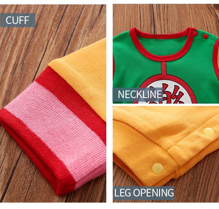 Newborn Anime Cosplay Romper - 0-18M Baby Gohan Soft Cotton Jumpsuit