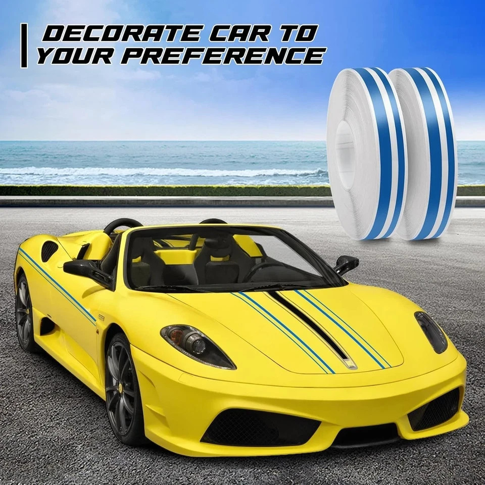 32Feet Vinyl Pinstriping Pin Stripe Double Line Car Tape Decal Sticker 1/6" 1/12