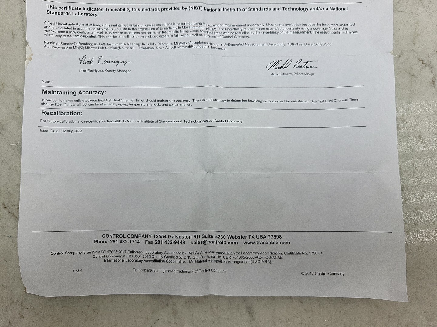 Traceable Flashing LED Alert Big-Digit Timer Dual Channel 5017 *NEW VARYING CERT