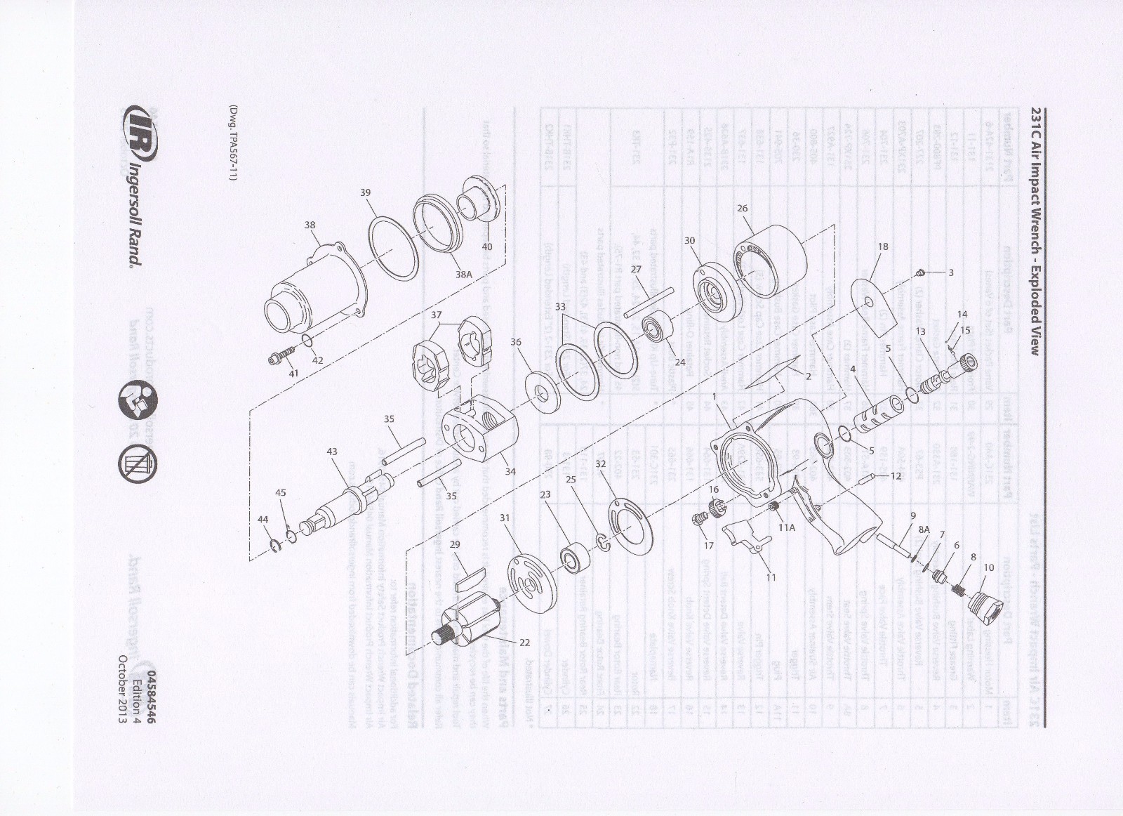 IR 231-TK3 TUNE UP KIT - IR 231 / IR 231C 1/2” IMPACT REPAIR PARTS 232THUNDERGUN
