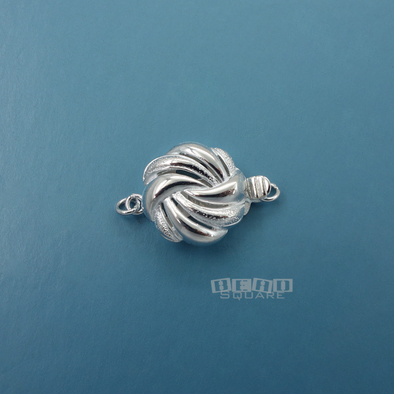 Solid Sterling Silver 13mm Swirl / Braid Round Box Clasp Connector #33271