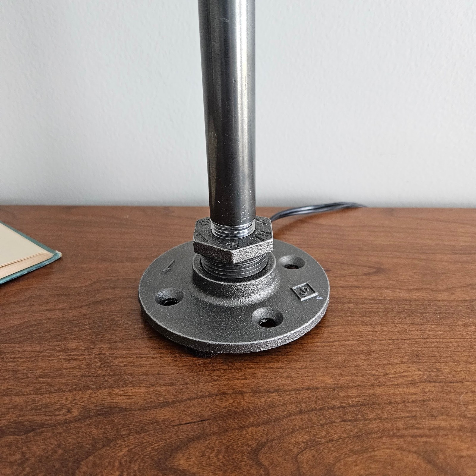 Glass Insulator and Industrial Pipe Table Lamp. Steampunk Lamp.