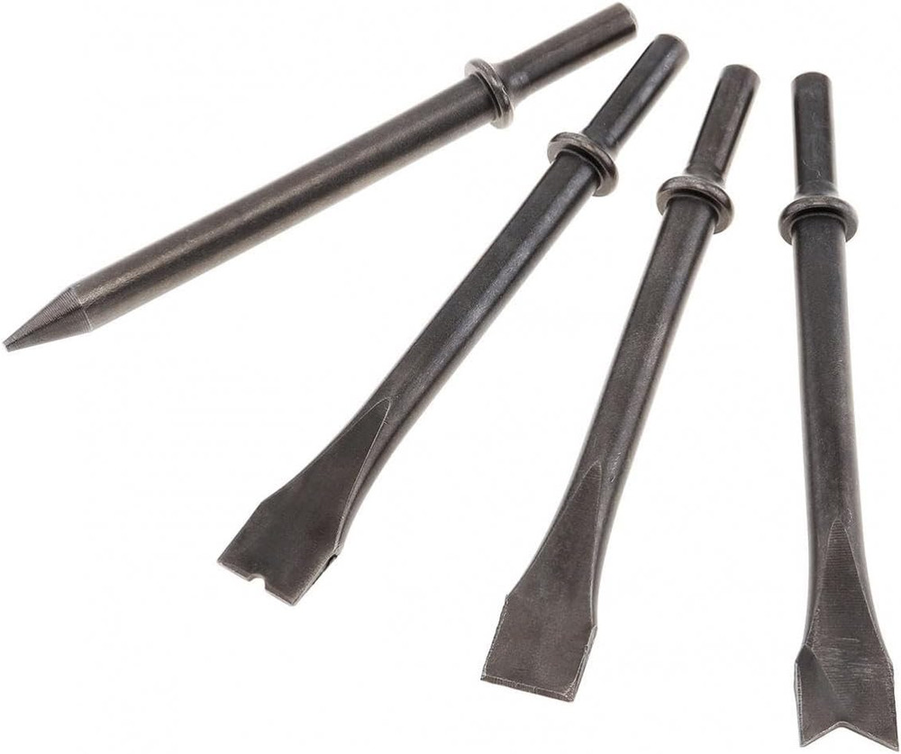 Air Hammer Chisel Tool Set - 4 Chisels for Rust Removal & Heavy Duty Work