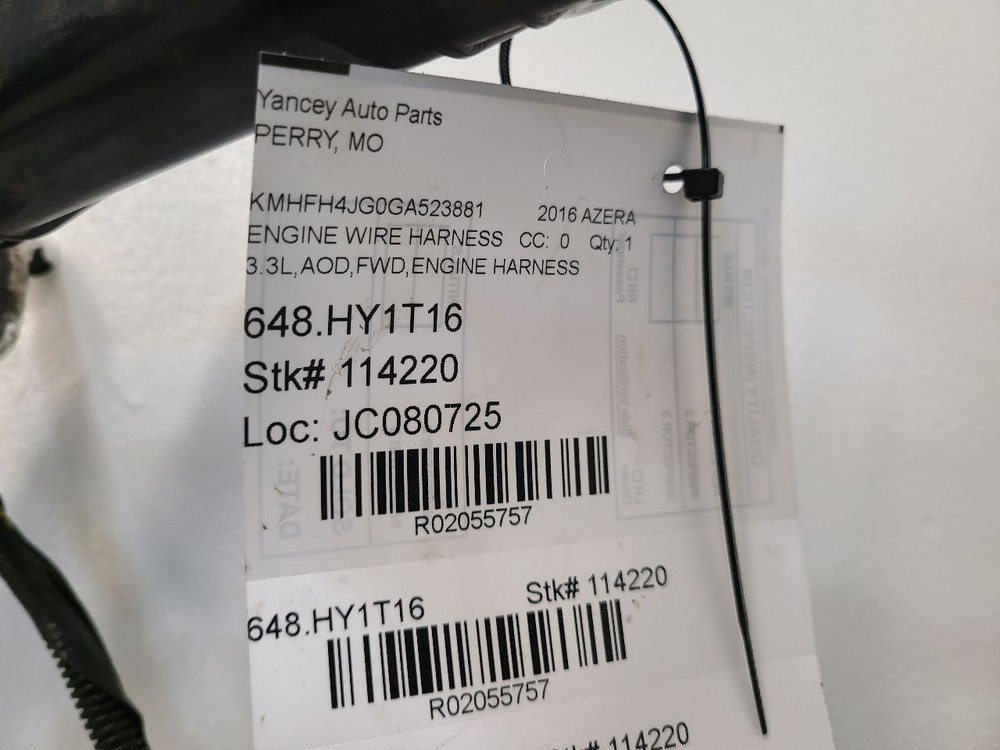 2015 2016 2017 HYUNDAI AZERA Engine Wire Harness