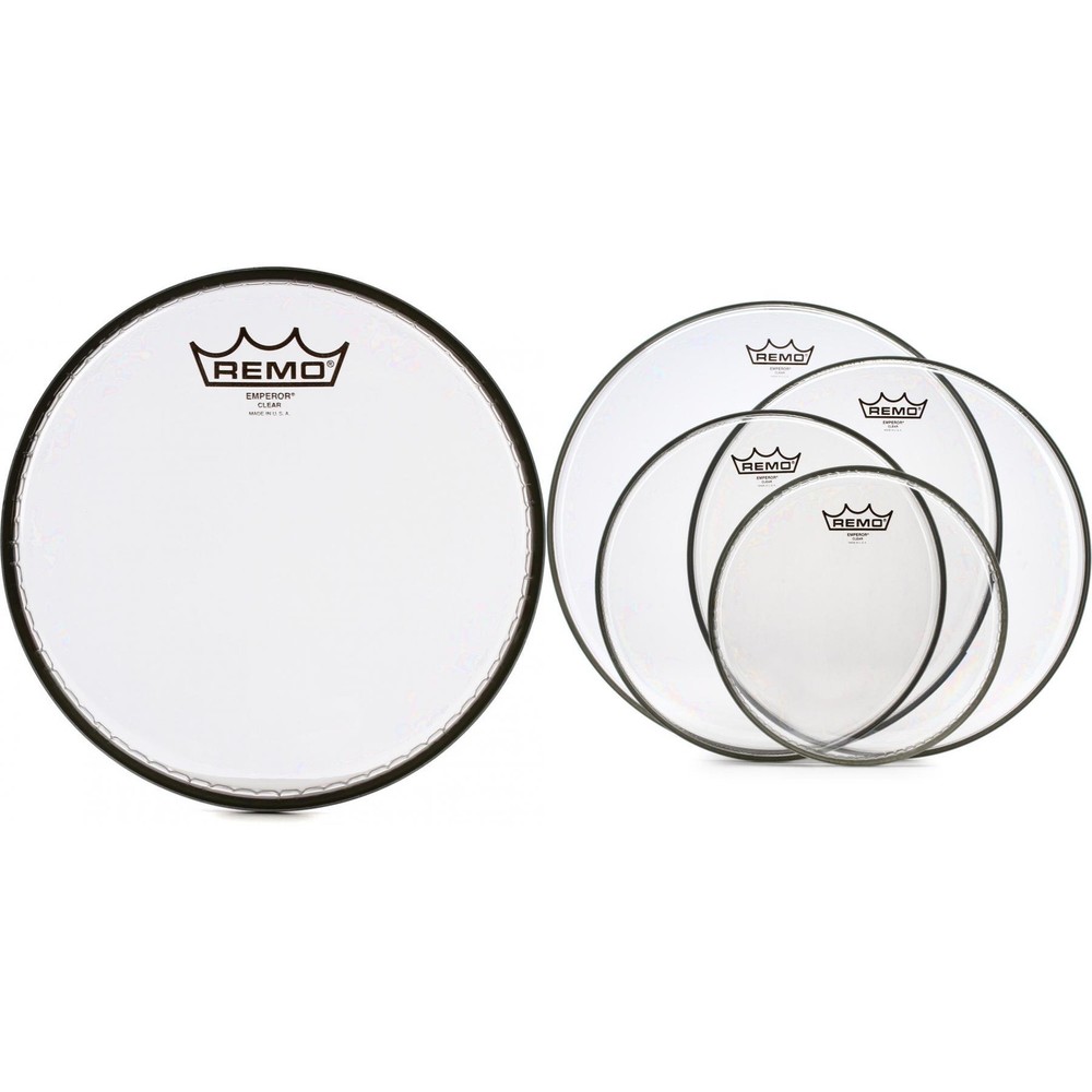 Remo Emperor Clear 5-piece Tom Drumhead Bundle