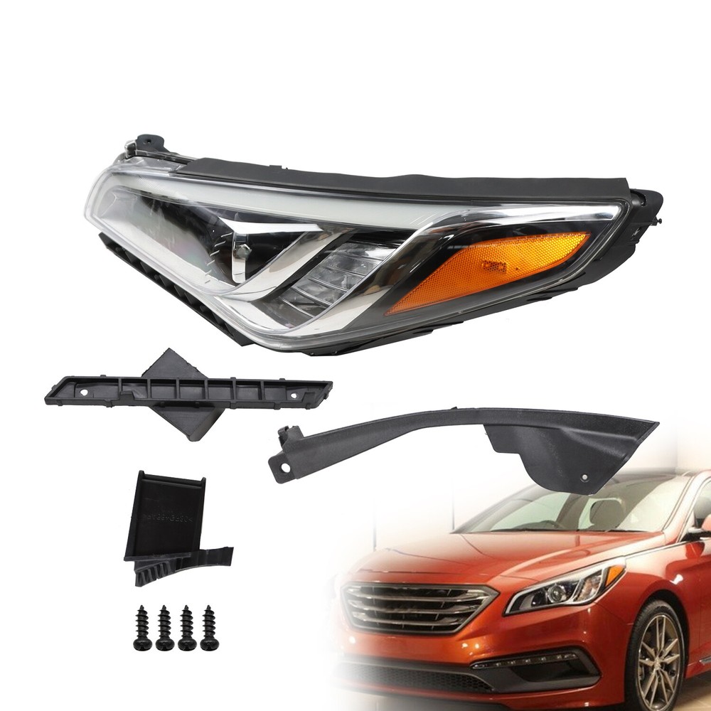 For 2015-2017 Hyundai Sonata Left/Driver SIde Halogen Headlight Assembly