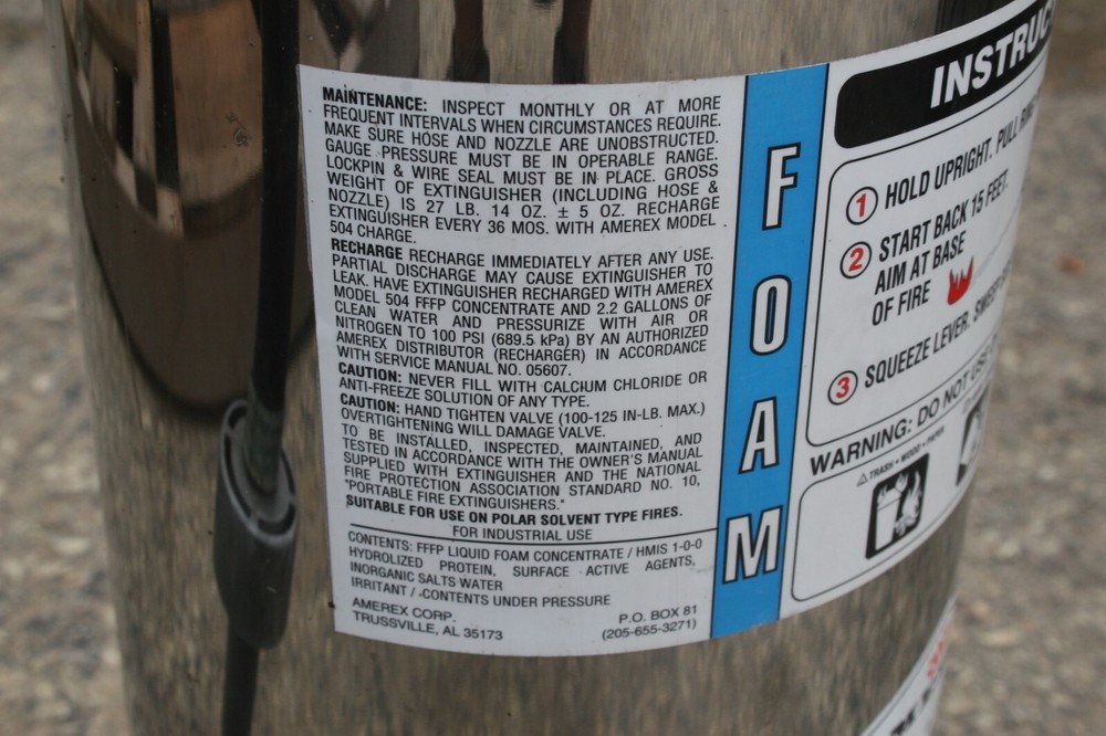 Amerex 2.5 Gallon FOAM Refillable Fire Extinguisher Class 2-A Model 252