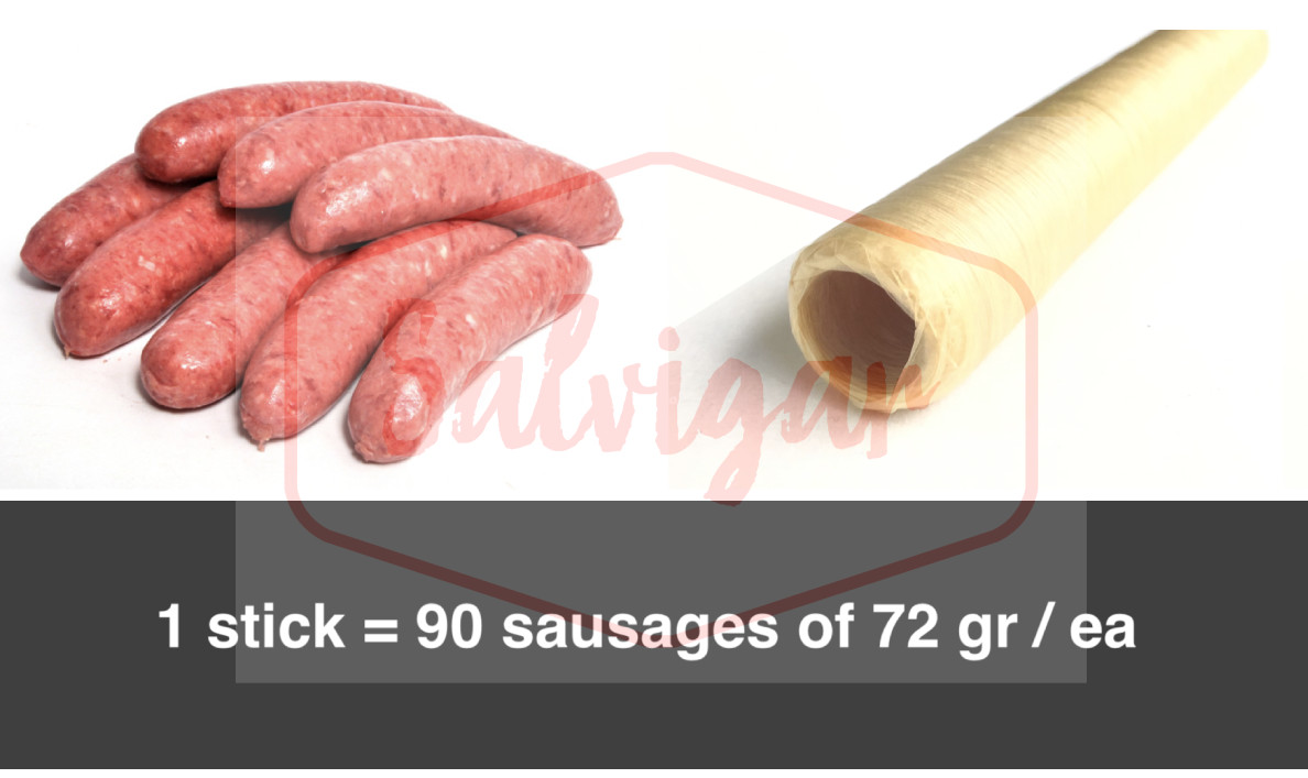 Collagen Casings Dry 23mm / 50ft for stuffing 53 Lb 180 sausages 4 sticks