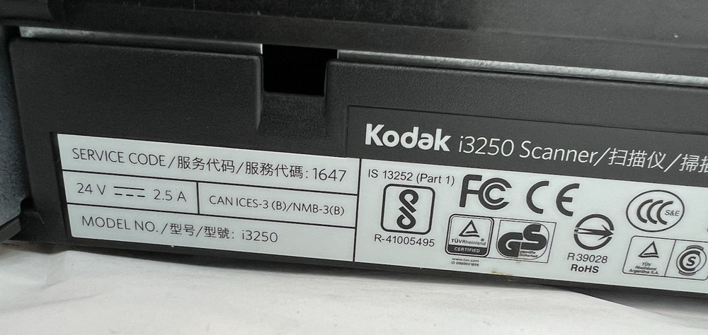 Kodak I3250 USB 600DPI Color 50PPM A4 Duplex Document Scanner
