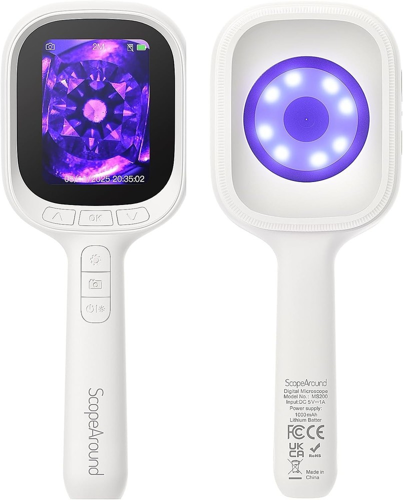 ScopeAround Autofocus Handheld Microscope Magnifier with 2.8" IPS Screen and LED
