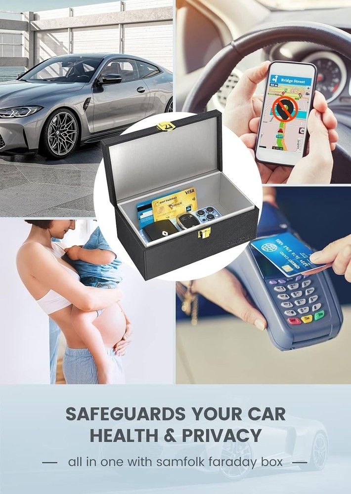 Elegant 2-Pack Faraday Box & Pouch - Secure Your Keyless Car Keys Effortlessly