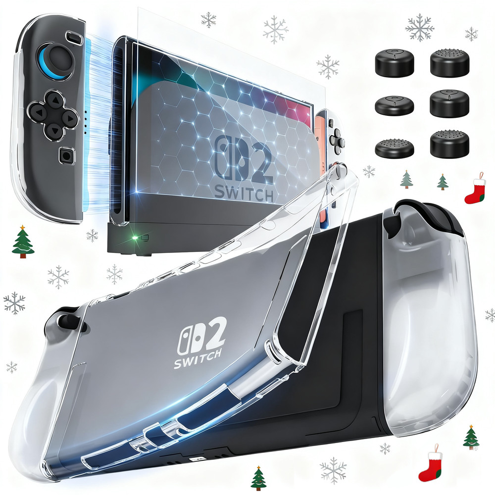 Protective Case Shockproof for Nintendo Switch 2 +Screen Protector+Thumb Caps