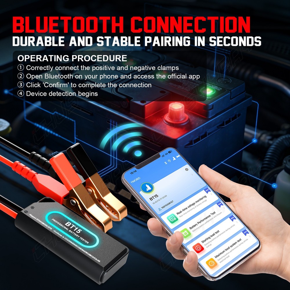 6V 12V Car Battery Load Tester Voltmeter 100Amp Analyzer 5 Seconds Fast Test