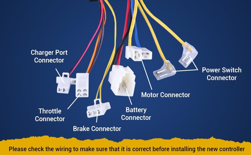 24V Controller for Razor E100 Scooter - Control Module with 7 Connectors (4