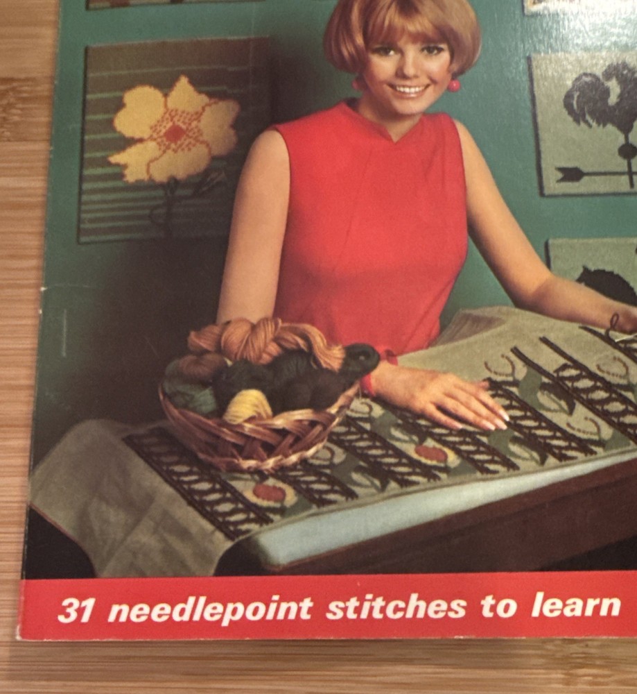 1967 McCall’s Needlepoint Step-by-Step Beginner Guide 42 Designs To Make