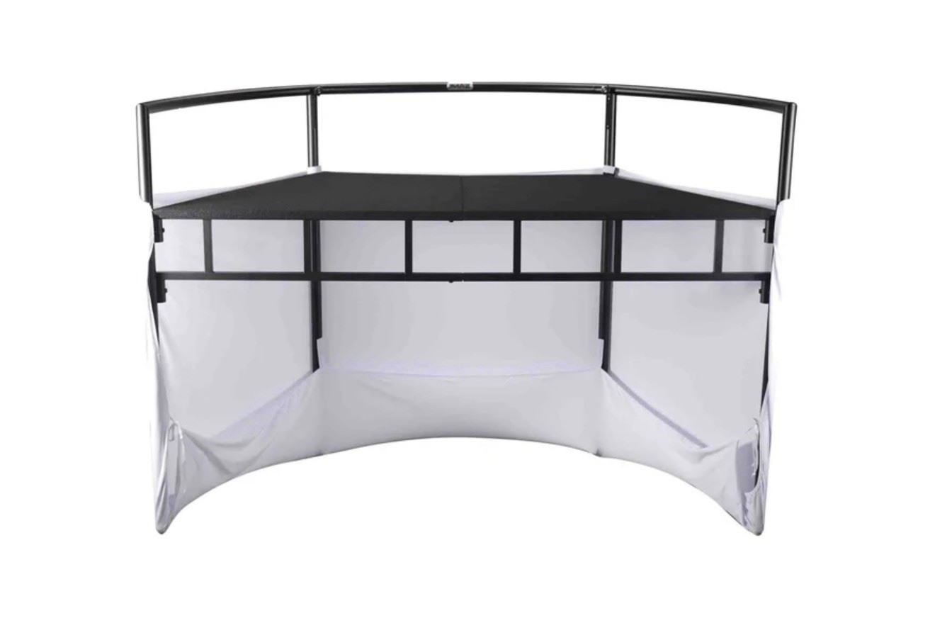 JMAZ JZ5010 Command Booth Event DJ Facade White & Black Scrims Built In Table