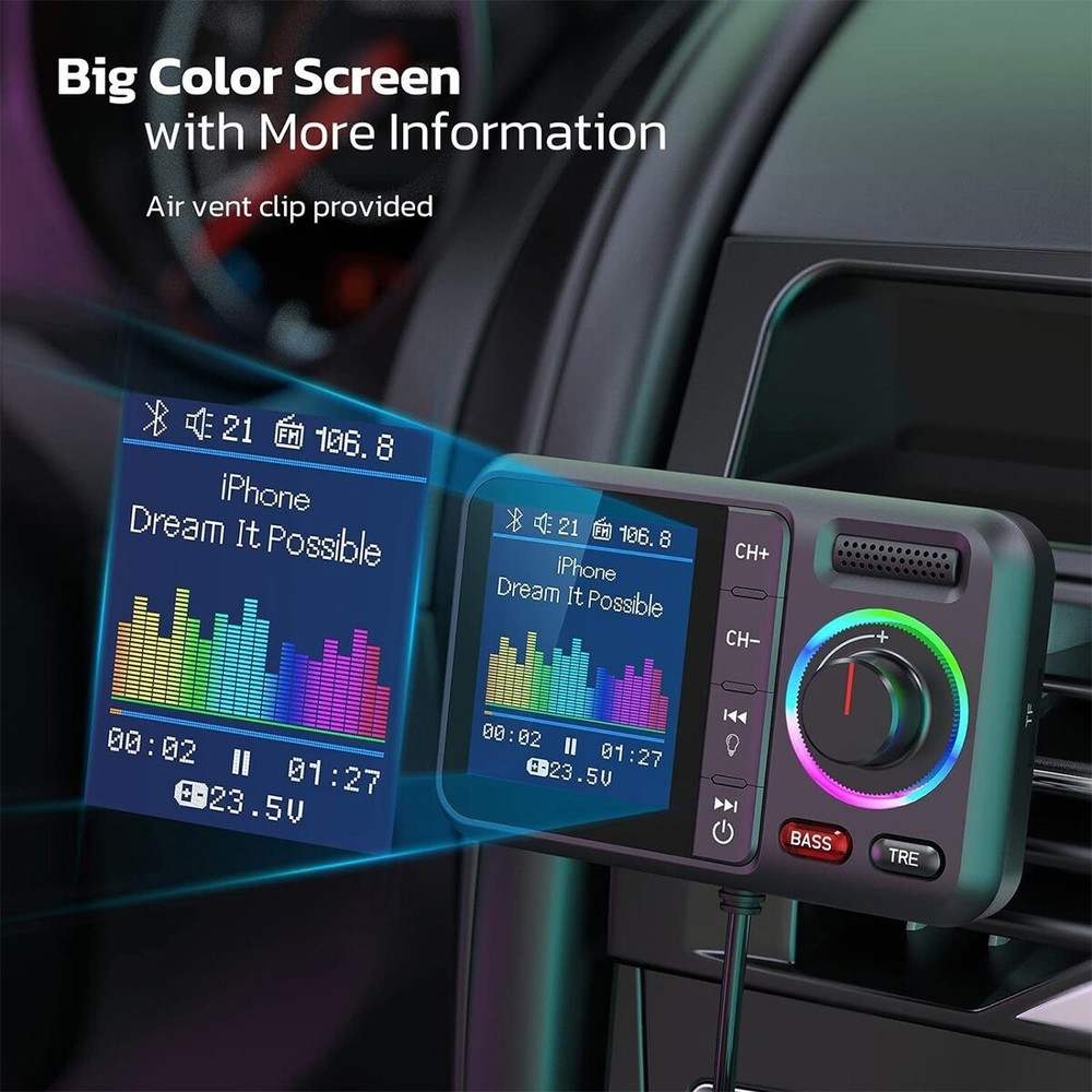 Smart Voice Control Bluetooth Adapter for Car with Multiple Device Connectivity