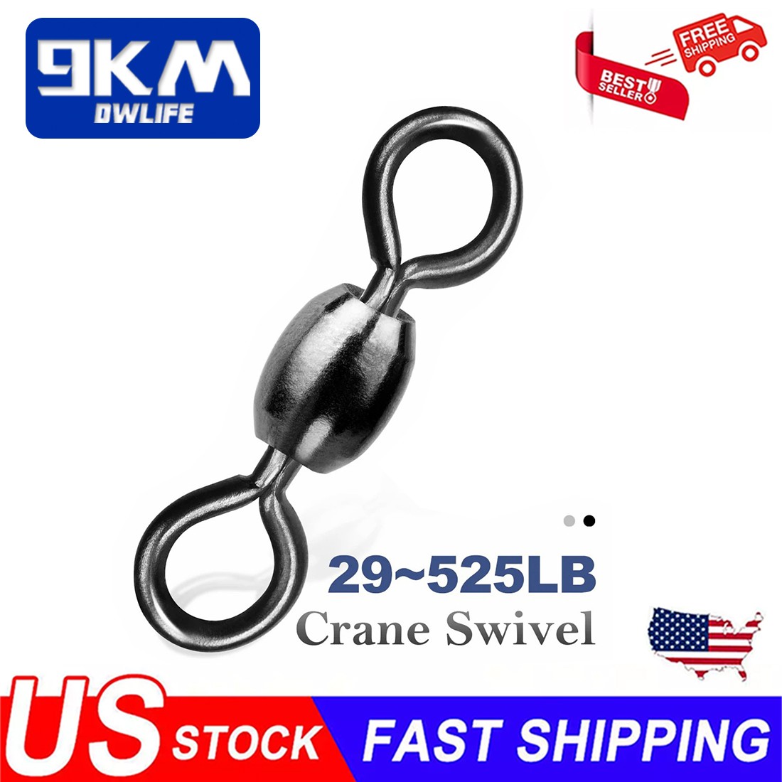 100Pcs Heavy Crane Swivels Fishing Swivel Fishing Tackle Fishing Group Connector
