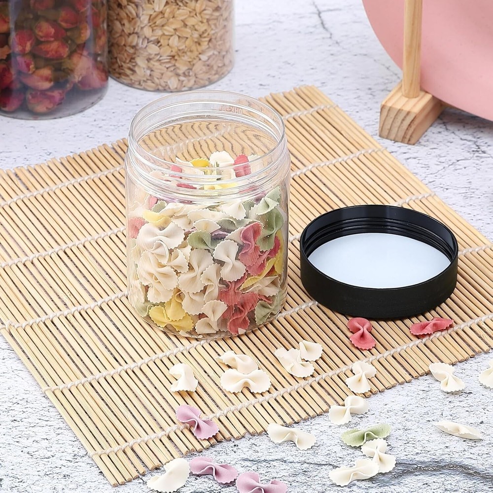 36PCS 8OZ Plastic Jars with Screw On Lids Pen and Labels Refillable Empty Round