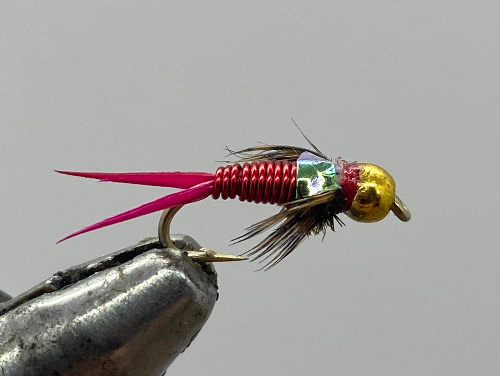 One Dozen (12) - Beadhead Copper John - Red - Nymph