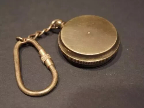Antique Vintage Style Solid Brass Compass Keychain Gift Item