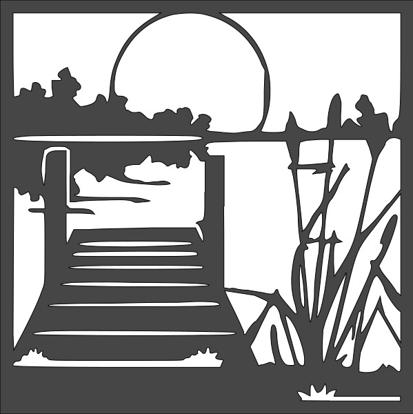 12"x12" Clear Plastic Stencil - Pond (SA1269)