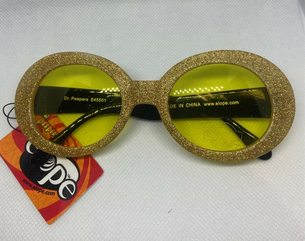 JO GLITTER SUNGLASSES GLDEN GLITTER FRAME COSTUME ACCESSORY