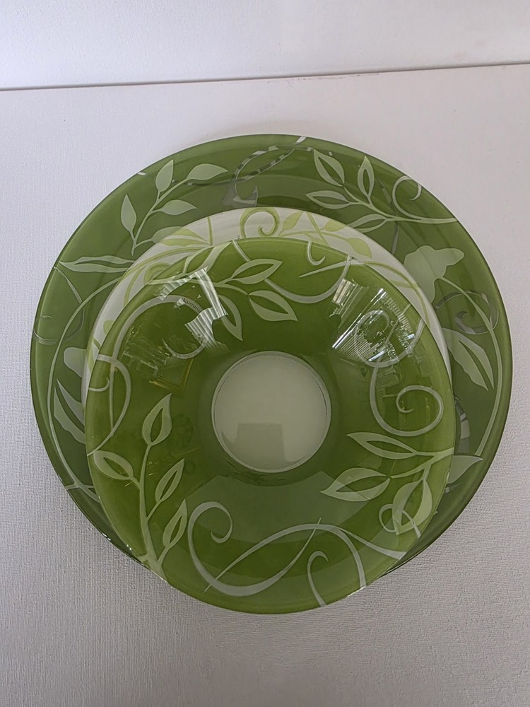Luminarc Green Leaf Pattern Glass Dinnerware Set - 6-Piece