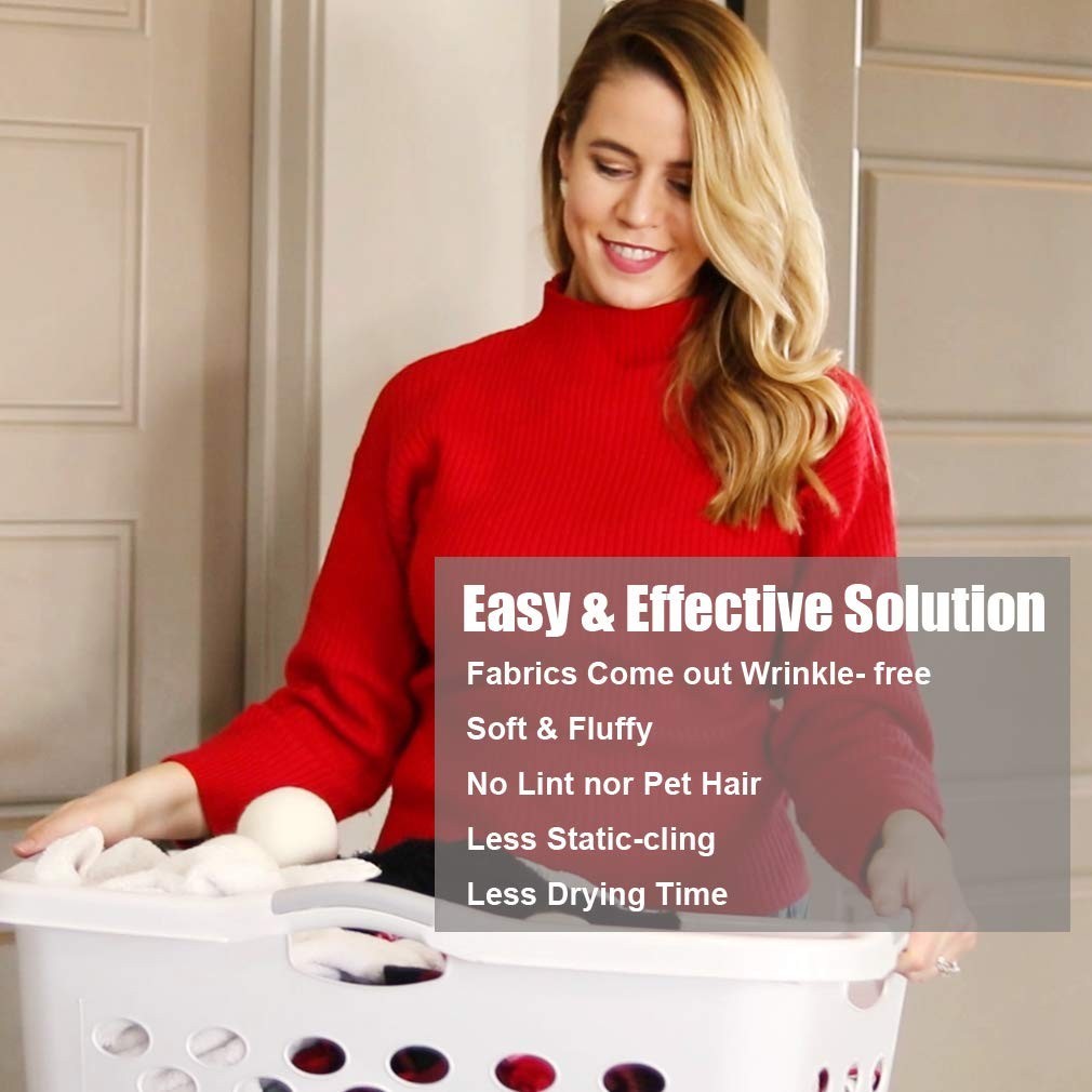 Wool Dryer Balls 6 Pack XL, 3" Genuine New Zealand Wool to Core, 100% Organic