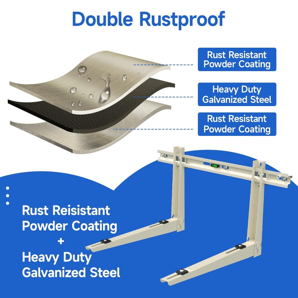 Mini Split Wall Mounting Bracket: 9000-36000 BTU, With Horizontal Bar Model