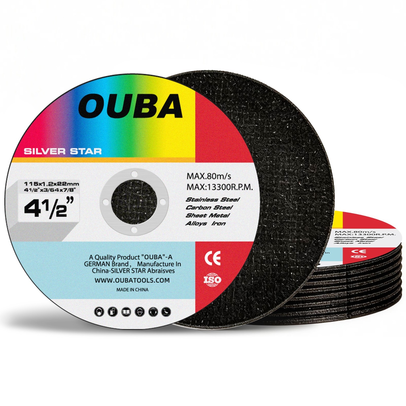 55-Pack Cut Off Wheels 4-1/2" x 7/8" Angle Grinder Metal Cutting Disc Stainless