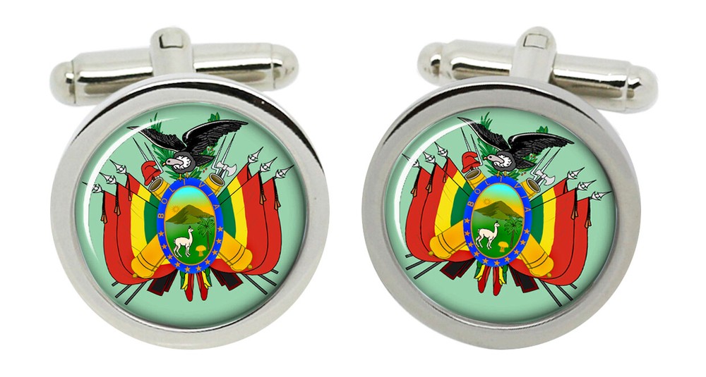 Bolivia Round Cufflinks in Box
