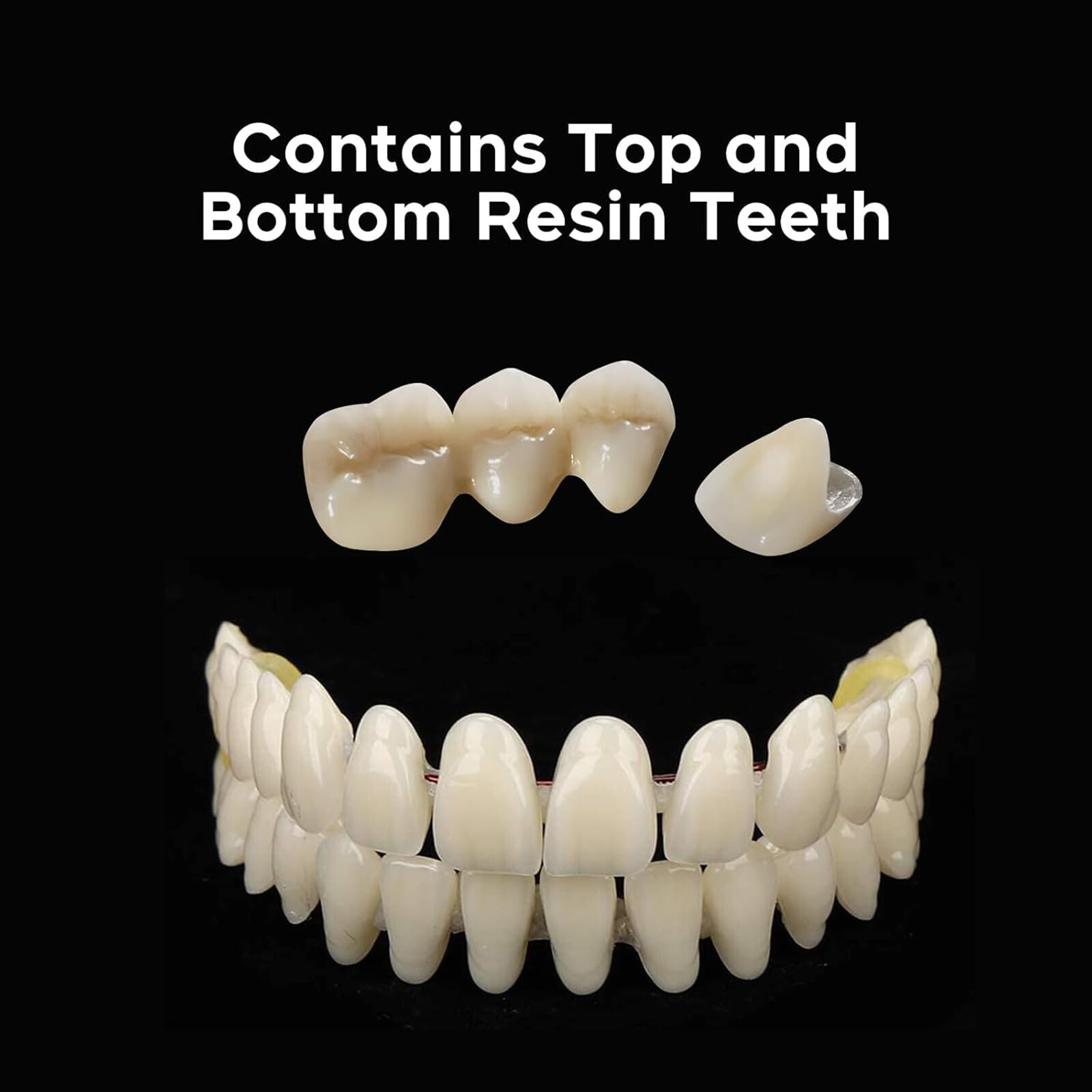 2 Set DIY Dentures Fake Teeth Kits Top and Bottom Dentures Temporary Fake Teeth