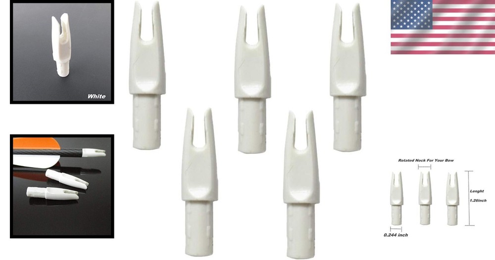 60-Pack Arrow Nocks | 0.246'' Inserts for Archery | Multicolor Selection