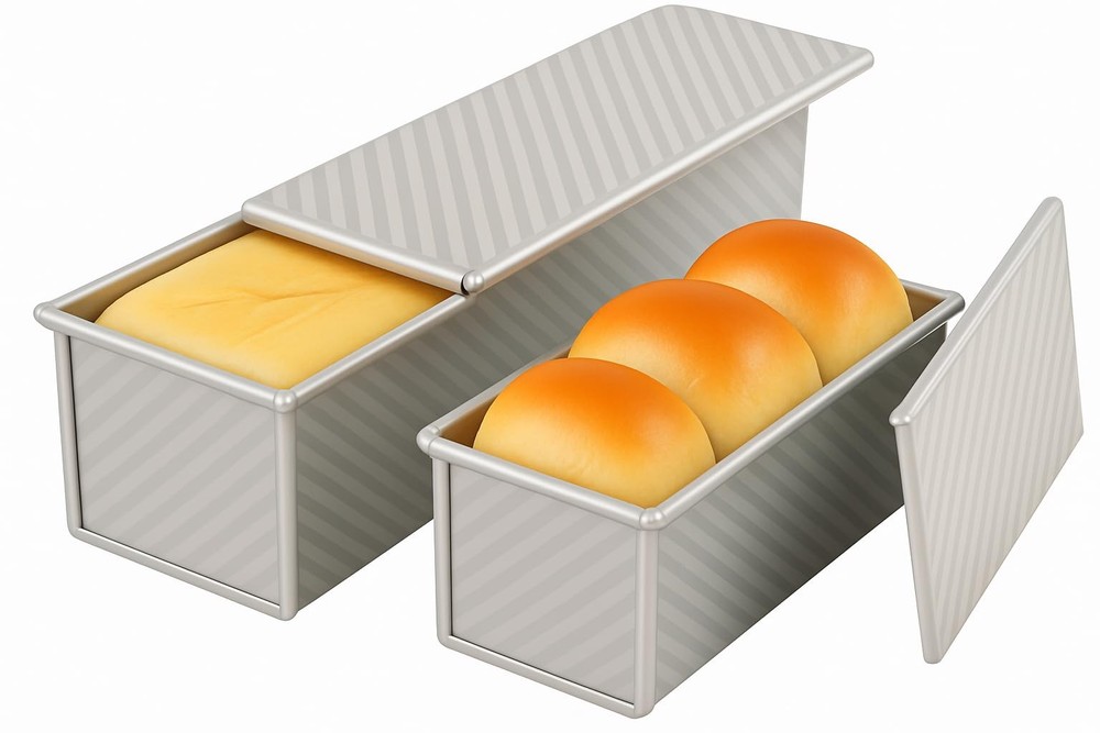 2-Pack Pullman Loaf Pan with Lid –Includes Two Size 13 * 5" & 8.4 * 4.8" Loaf...