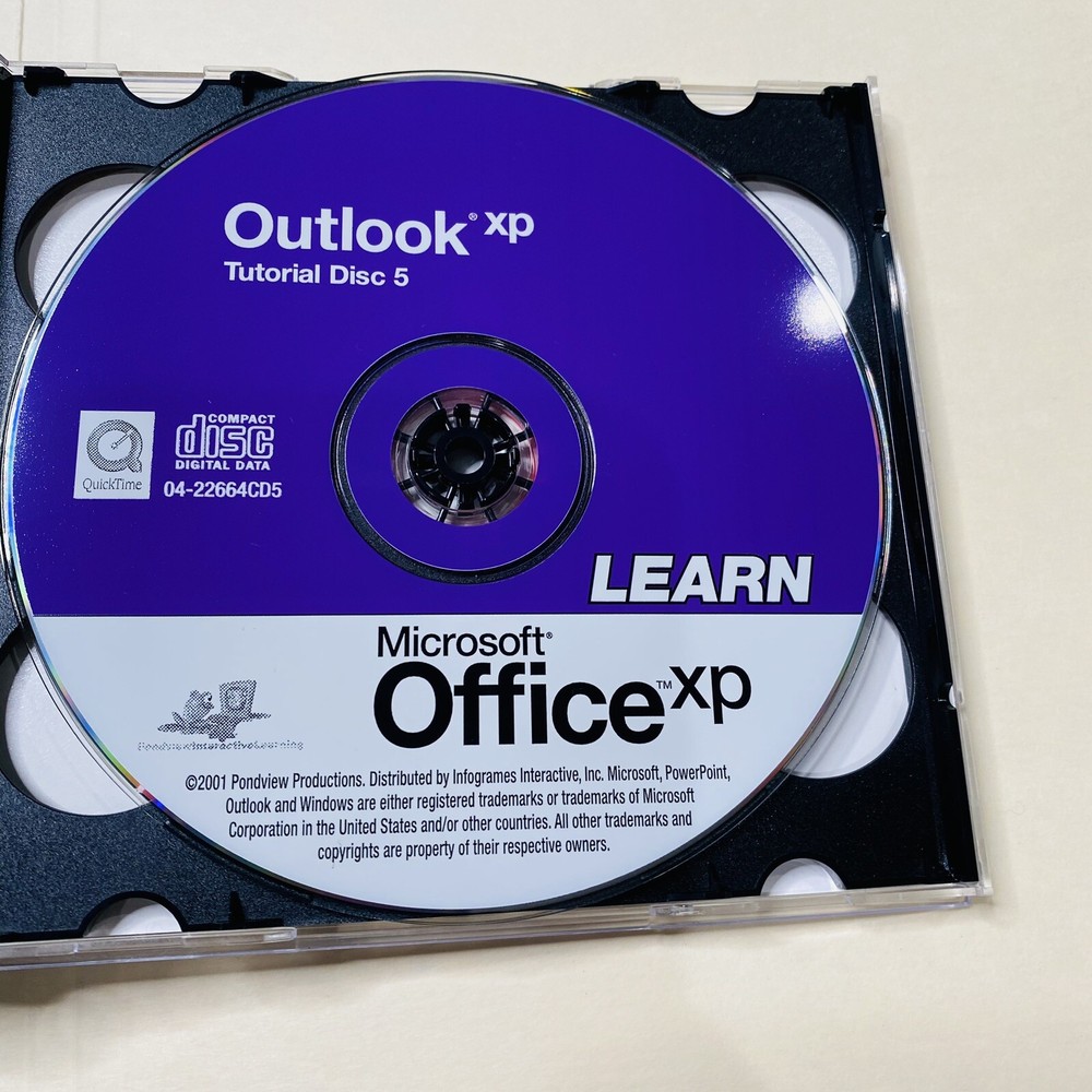 Microsoft Office Xp LEARN Interactive Turtorial 6 Cd Nice CLEAN 2001 Vtg