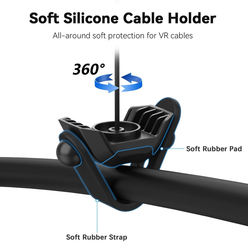 VR Cable Management System, 6 Pack Ceiling Pulley for Quest 3/2, Valve Index
