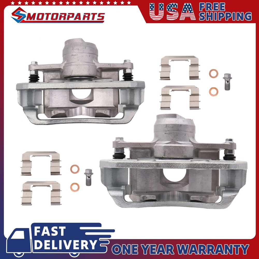 2PCS Front Disc Brake Caliper w/ Bracket For 2008-2011 Ford Focus Left & Right