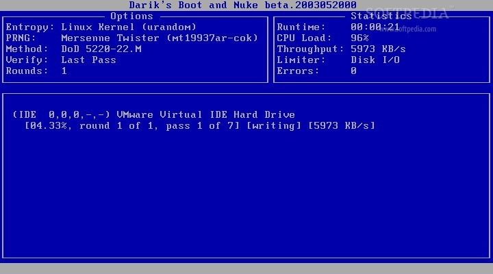 DBAN 2.3.0 Bootable DVD Secure Hard Drive Eraser Data Wipe Tool PC Mac Linux