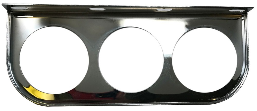 Universal Chrome Under Dash Triple Gauge Mounting Panel 2-1/16 Inch