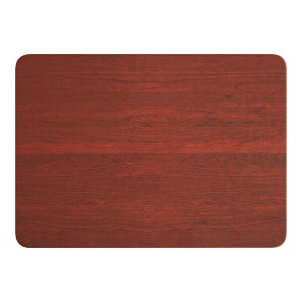 30" x 42" Rectangular Restaurant Table Top with Red Mahogany Laminate Top Finish