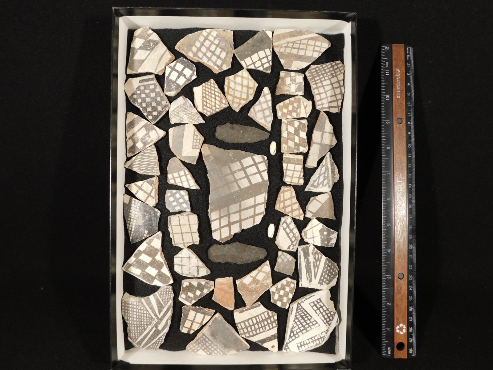 Big Lot! of ANASAZI Pottery Shards or Sherds in Wall Mountable Frame Arizona