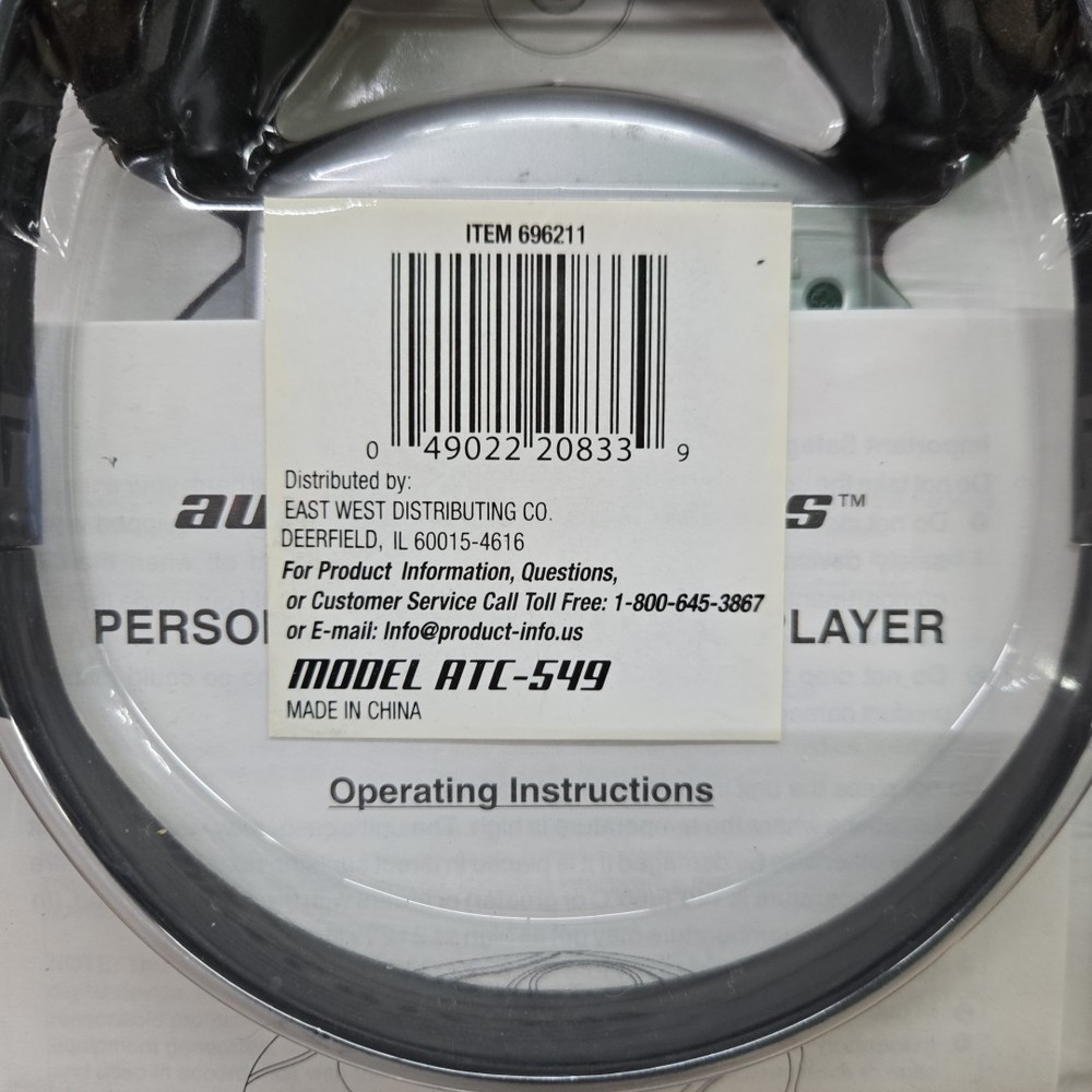 Audio Solutions Personal CD Player Model ATC-549 Blue NIP