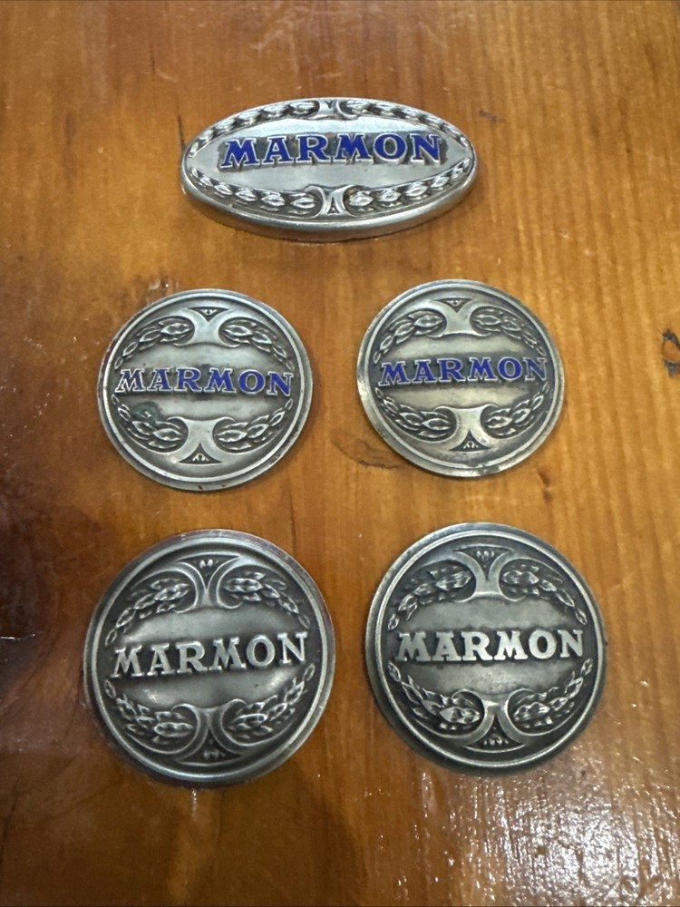 1920-1927 Marmon Radiator Emblem + 4 Hub Emblems