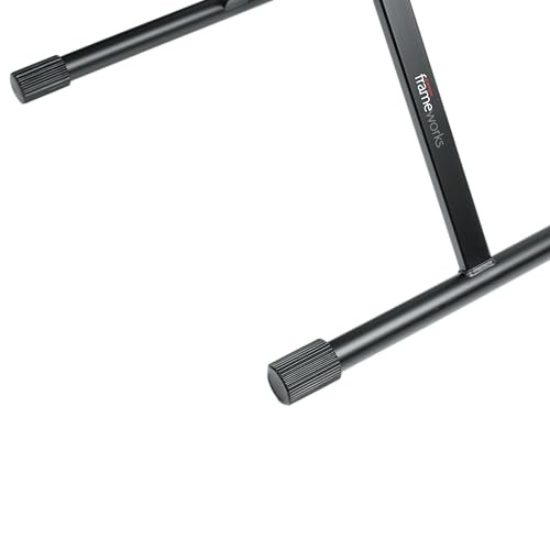 Adjustable Black X Style Keyboard Stand with Rubberized Feet for Stability