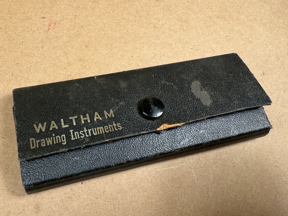 Vintage Waltham Drawing Instruments Small Case Germany Circle Drafting Compass