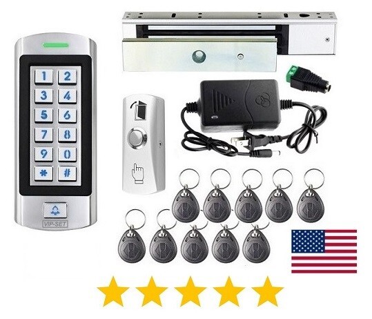 RFID Access Control System Kit with keypad Electromagnetic lock Kit 300kg/660lbs